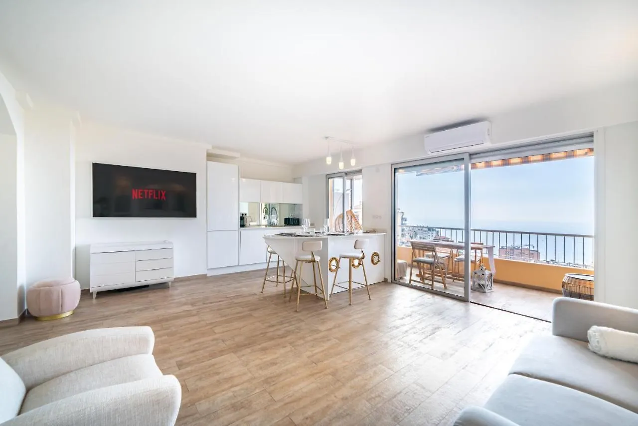 Monaco Border, Sea View, Terrace, Free Parking Apartment Beausoleil